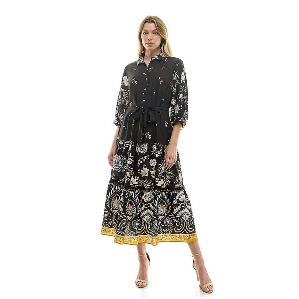 NWT Figueroa & Flower Maxi Tie Waist Dress Medium (Z1)